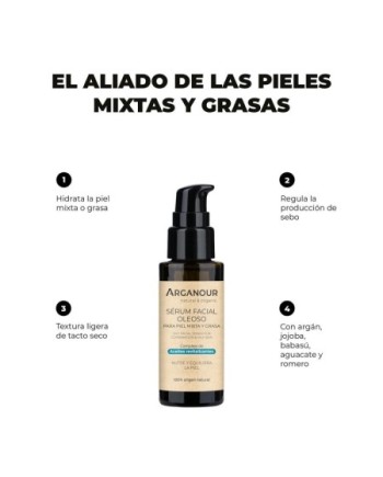 Sérum facial oleoso para piel mixta y grasa